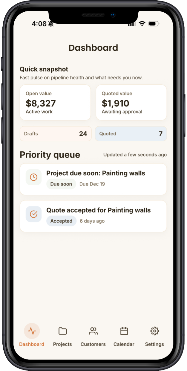 re:Quoted app interface