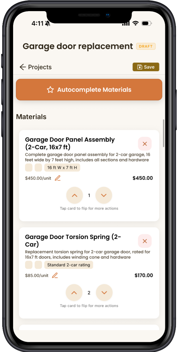Project material review