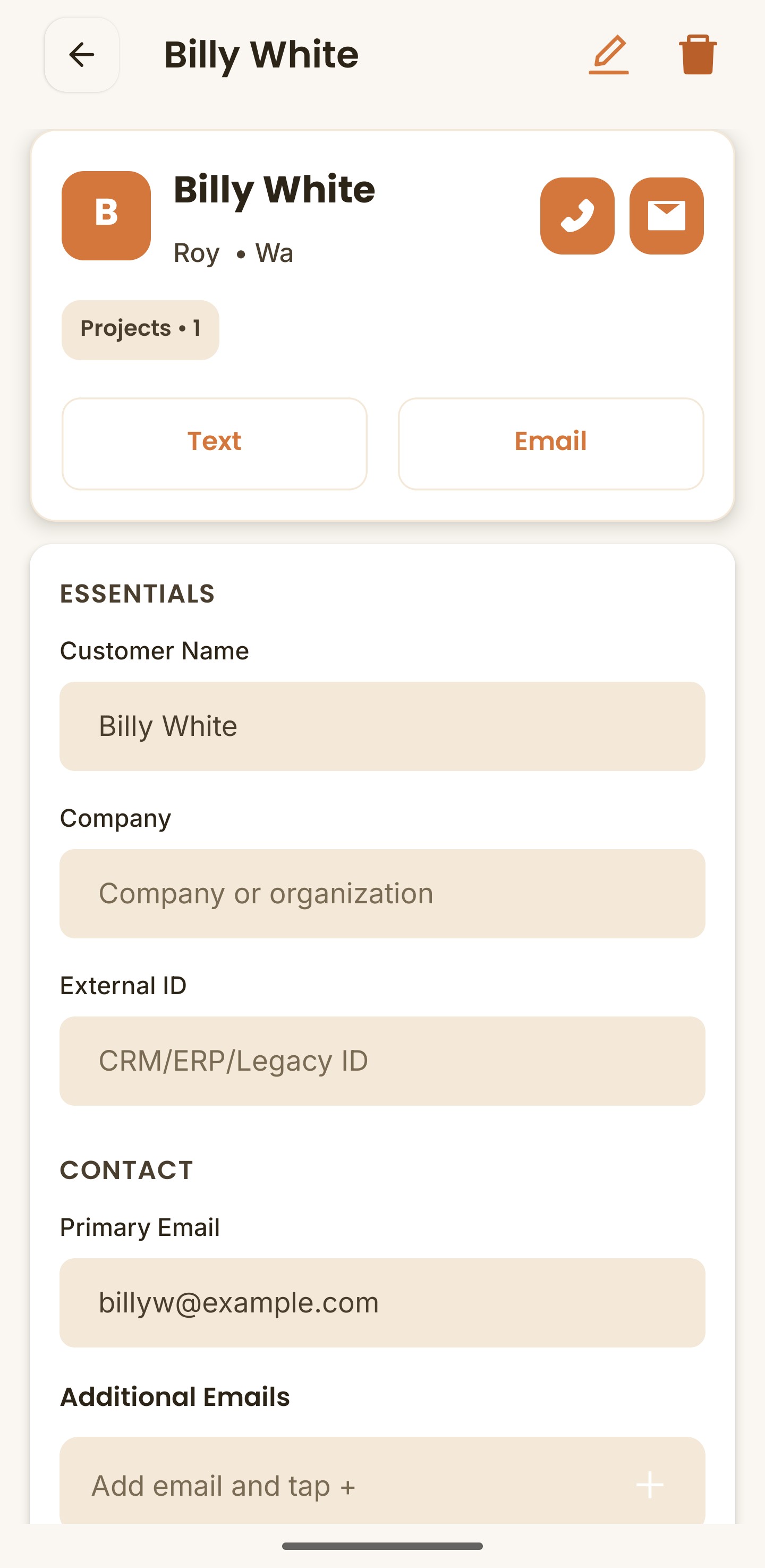 Customer Details